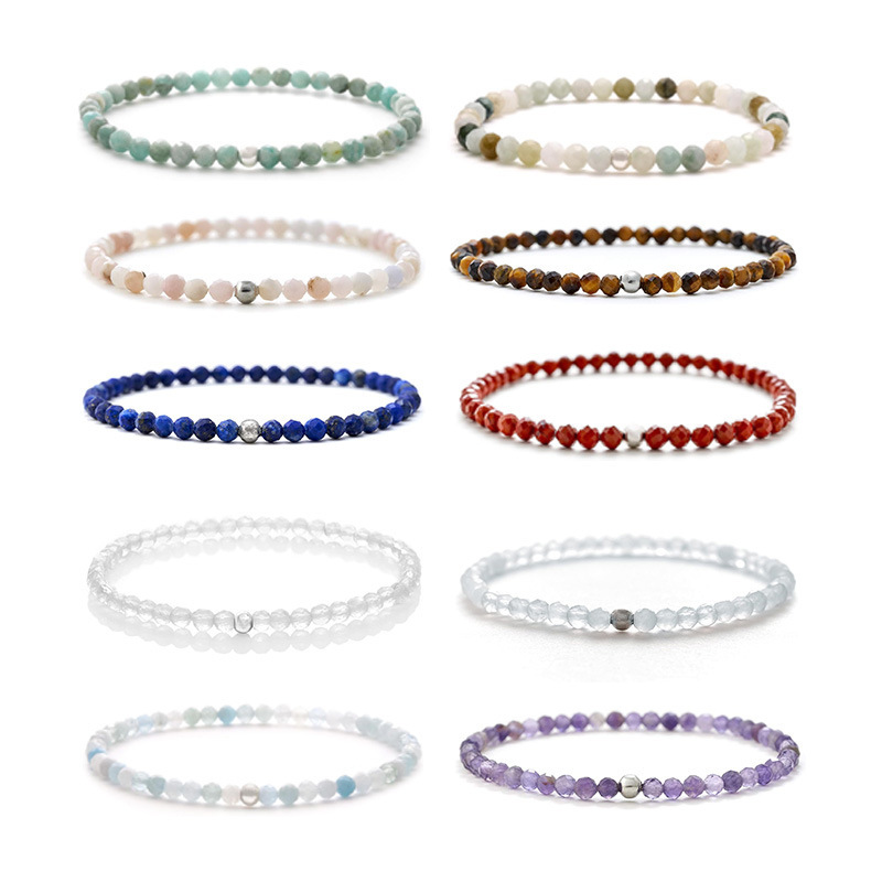 Cross-border Ladies New Chinese Color Crystal Bracelet Irregular Natural Stone Tiger Eye Stacked Bracelet Factory Outlet