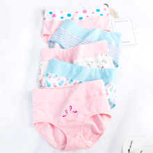 清新高腰印花纯棉内裤吸汗透气40支优棉三角裤柔软包边无痕舒适