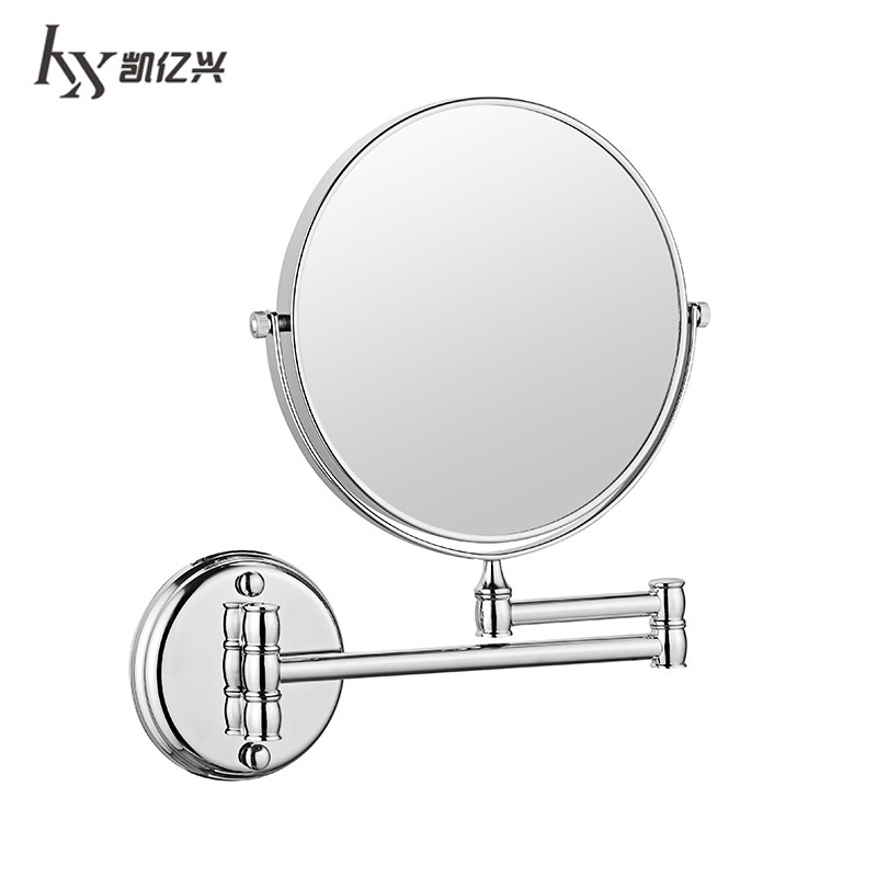 European Retro Beauty Mirror Hotel Bathroom Wall-Mounted Mirror Makeup Mirror Bathroom Wall-Mounted Folding Telescopic Double-Sided