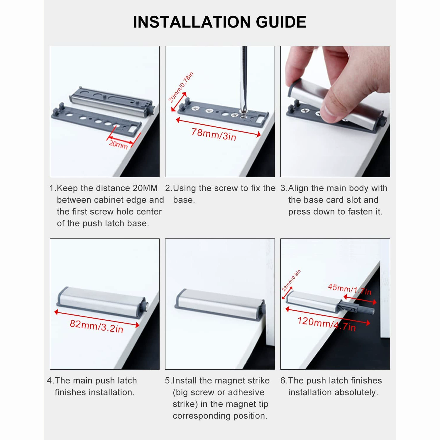Magnetic Push Latches for Cabinets Push to Open Cabinet