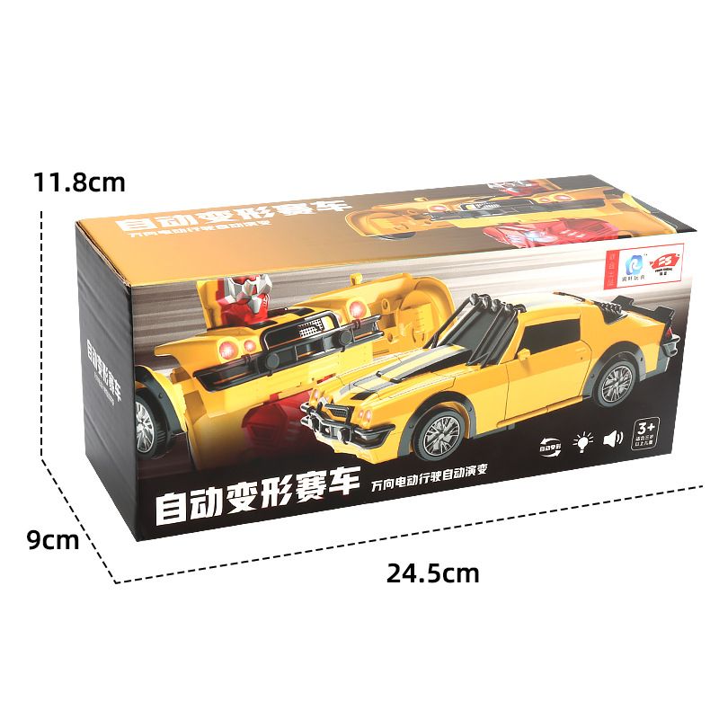 Nueva eléctrico fresco pequeña deformación avispa coche universal música luz deformación robot Racing juguete de los niños