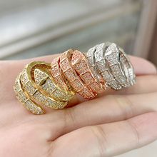 高版本新款三圈满钻骨节戒指闪耀满天星开口男女情侣竹节锆石戒指