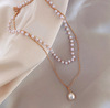 Universal bracelet, fashionable chain, necklace from pearl, pendant, European style, simple and elegant design