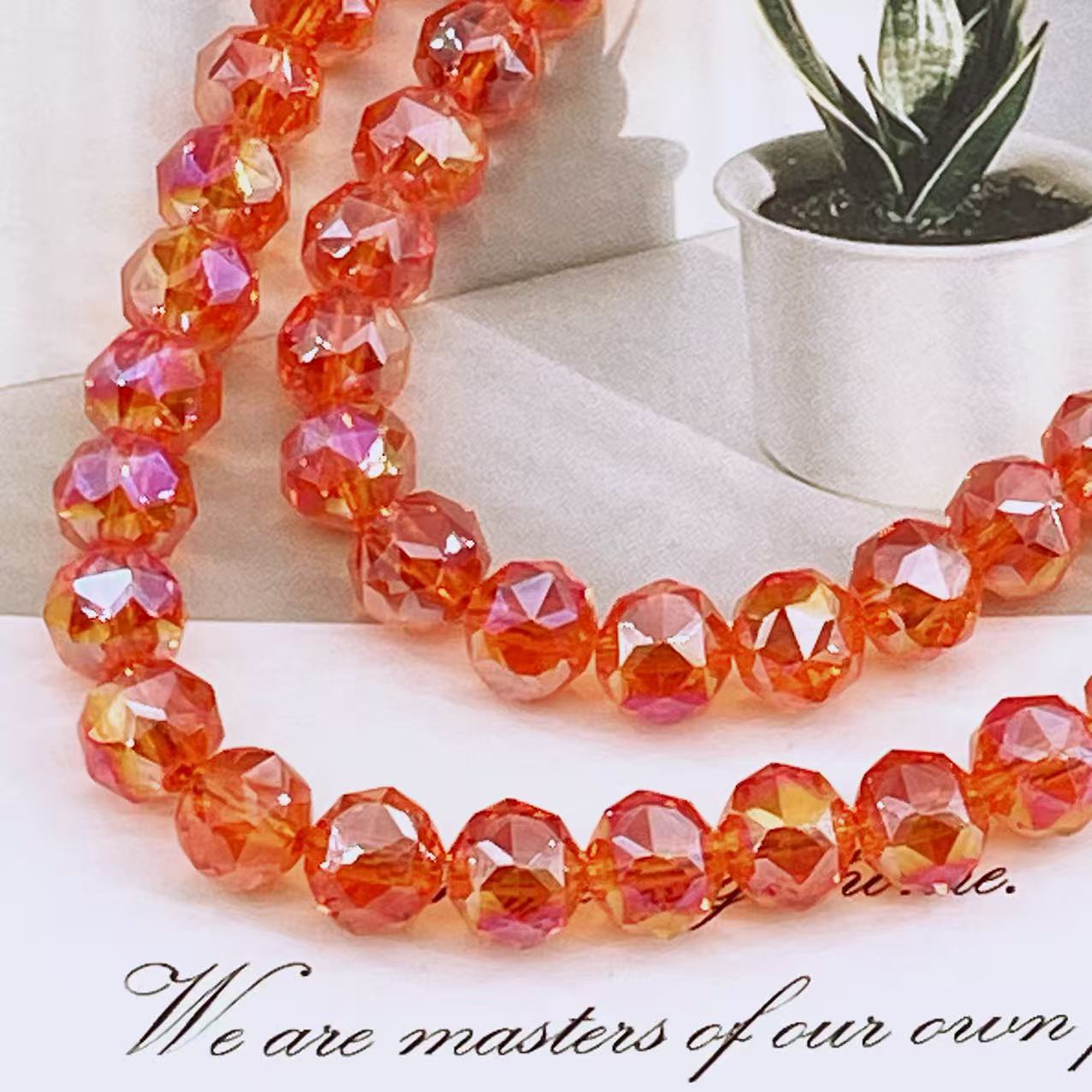 Bola de flores de 8mm Jingjing K9 cuentas sueltas de cristal 64 superficies cortadas con cuentas Accesorios de joyería hechos a mano de bricolaje Pulsera Collar lote suelto image 52