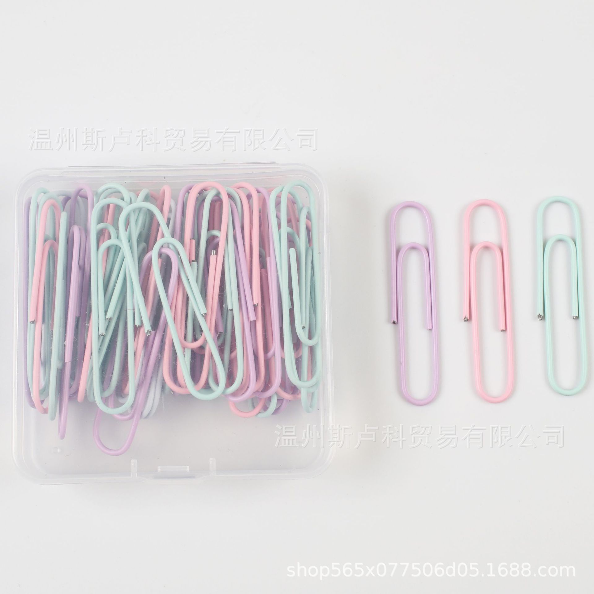 Juego de 50 Clips de Papel de Colores en Caja, Gran Tamaño de 50 mm, Clips de Papel en Forma de U para Oficina, Venta al por Mayor