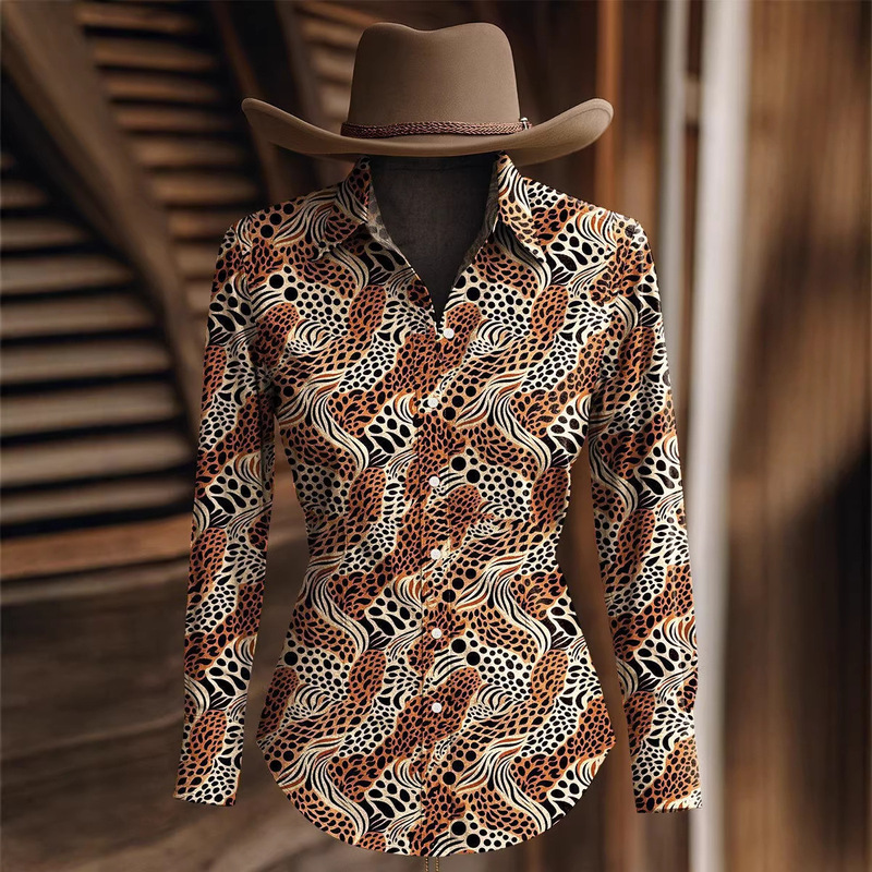 2026 New Model Temu Amazon Independent Site Cross-Border Shirt Top with Turn-Down Collar European and American Size Denim Women's 3D Print 2026 New Model Temu Amazon Independent Site Cross-Border Shirt Top with Turn-Down Collar European and American Size Denim Women's 3D Print