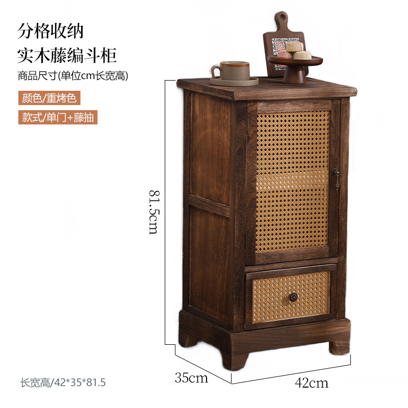 Armario nórdico armario de almacenamiento de ratán de madera maciza sala de estar armario de porche moderno simple armario de almacenamiento de apartamento pequeño armario de zapatos armario lateral