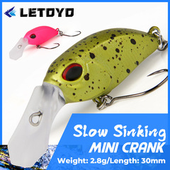 LETOYO路亜緩沈ミニデブ30mm2.8g路亜餌偽餌スズキ黒魚口魚餌