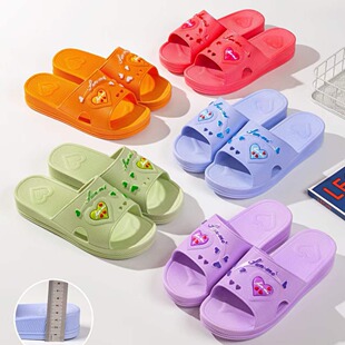 Summer New Candy Color Women's Mid-heel Thick Slippers Non-slip Korean Style Casual Women's Large Red Women's Slippers Wholesale