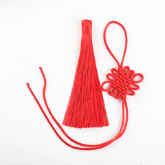 4TXN wholesale hanging accessories 6 plates 8 plates rich gold line knot DIY cord weaving wall hangings small size semi-finished tassel