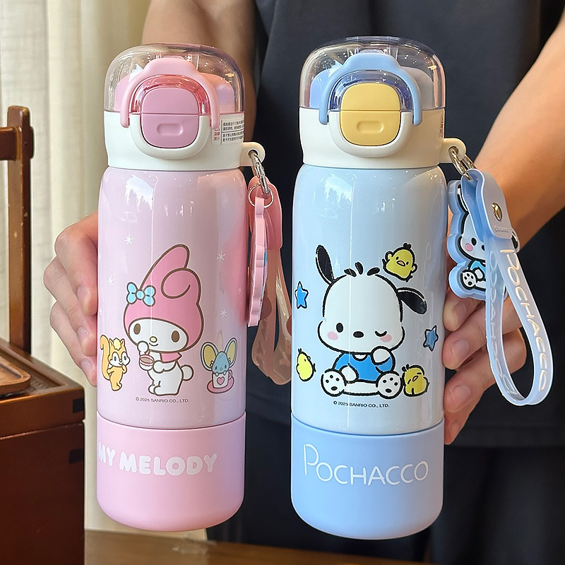 Termo infantil para estudiantes de primaria, acero inoxidable 316L, alto valor estético para niños y niñas, nuevo modelo 2025 con pajita.