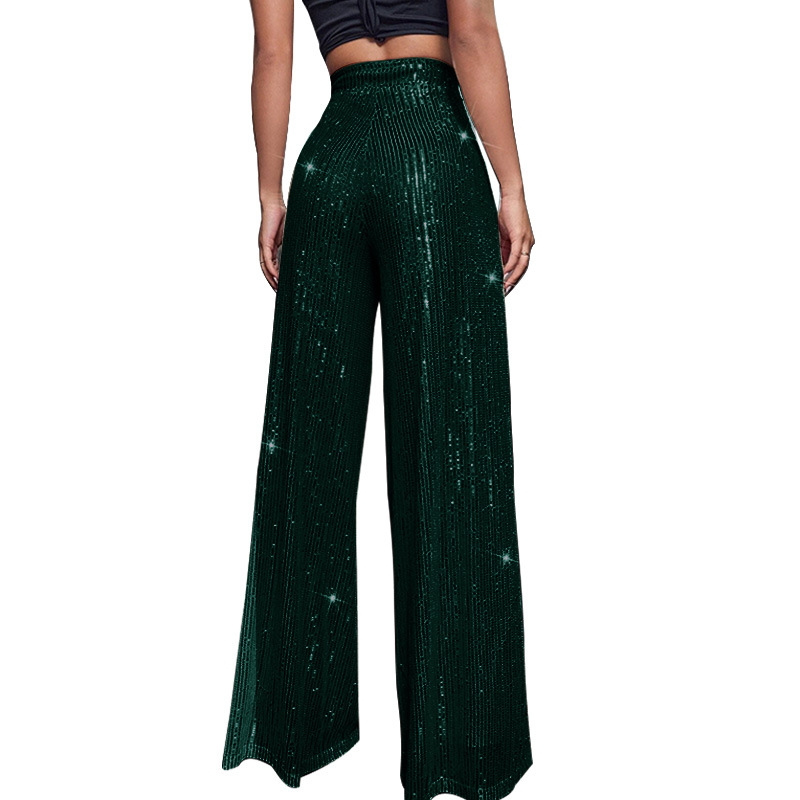 Women's Party Street Fashion Solid Color Full Length Sequins Casual Pants display picture 33