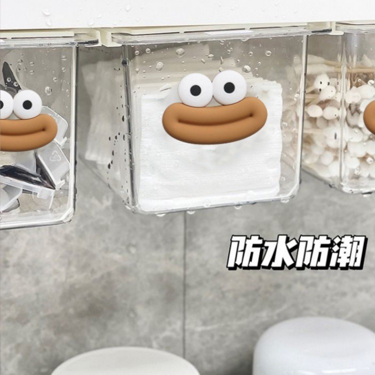 ミラーキャビネット収納ボックスクレンジングコットン化粧品整理ボックス綿棒収納トイレ浴室キャビネット洗面台髪飾りロープ|undefined