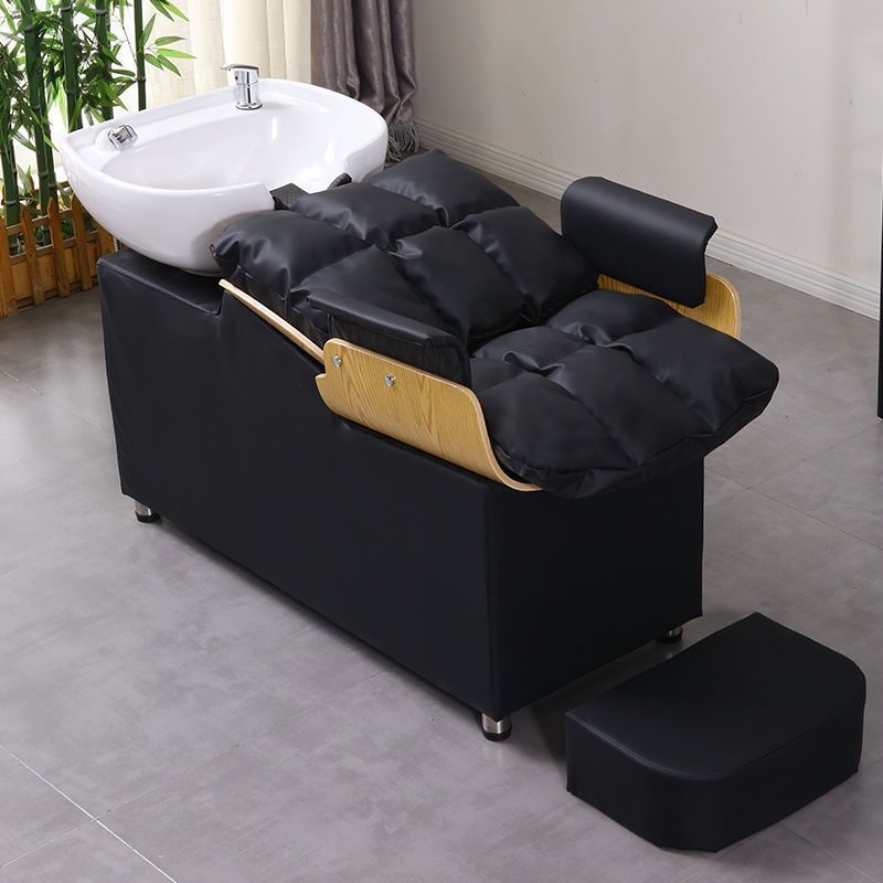 Cama de champú de celebridades de Internet, peluquería de alta gama, cama de champú semi-reclinada, peluquería, peluquería, cama de champú de lavado de cerámica especial