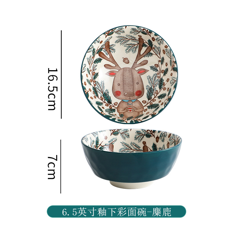 Animal de la historieta tazón de cerámica vajilla hogar tazón de arroz comer tazón de fideos tazón personalizado para niños tazón internet celebridad vajilla traje