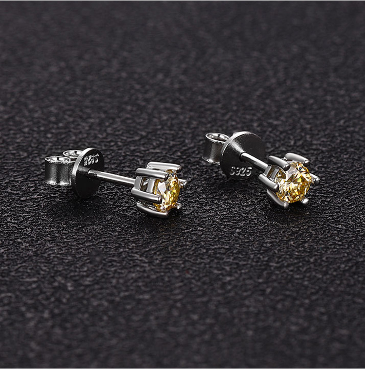 2g Weight 925 Sterling Silver Ear Needle Material Moissanite Inlay Material Ear Studs Classification 1 Pair Quantity Holiday, Daily Occasion 925 Sterling Silver Material Round Pattern All Seasons Season Women's Gender Inlay Design Simple Style Style 1 Pair 925 Sterling Silver Moissanite Moissanite Earrings Round Ear Studs 7