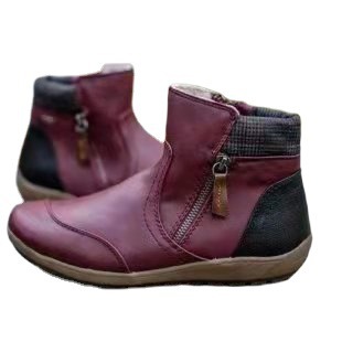 Big size short tube fall and winter new double zipper flat boots_voghion.com