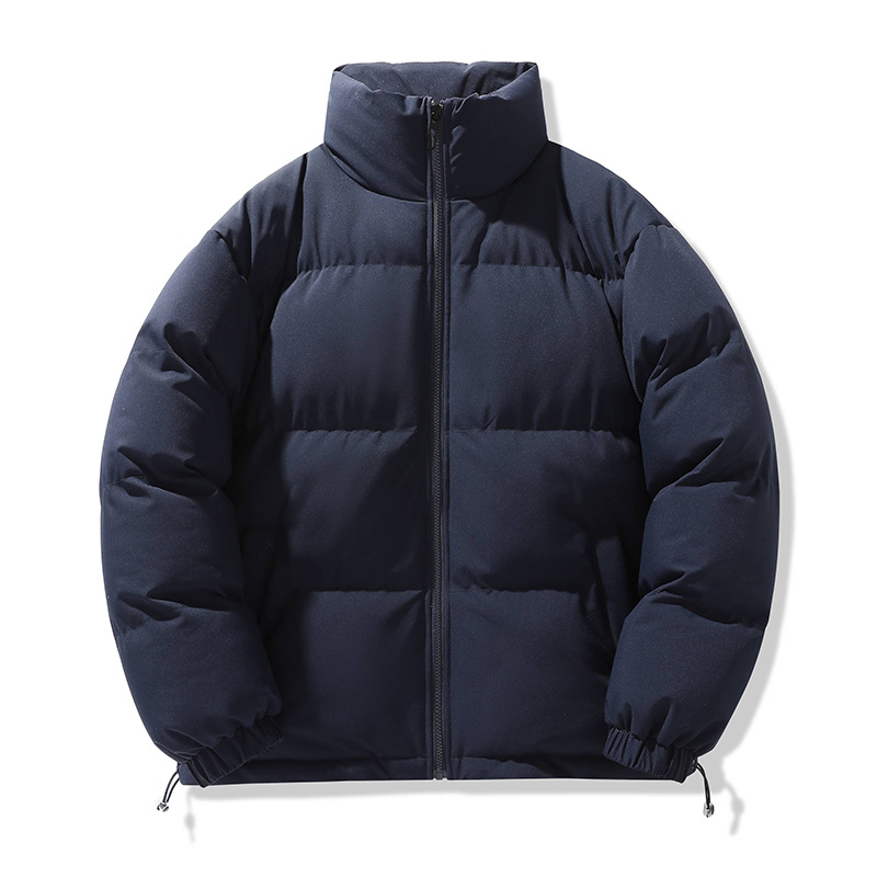 2024 abrigo acolchado de algodón grueso para hombres y mujeres del mismo estilo, casual juvenil, simple, suelto, cuello alto, chaqueta de algodón, chaqueta de moda al por mayor