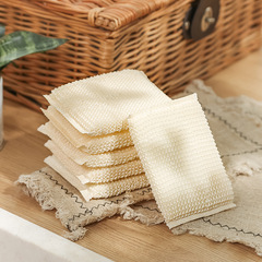 Wooden bamboo fiber dishwashing scrubbing sponge dish cloth kitchen cleaning steel wire cloth rag