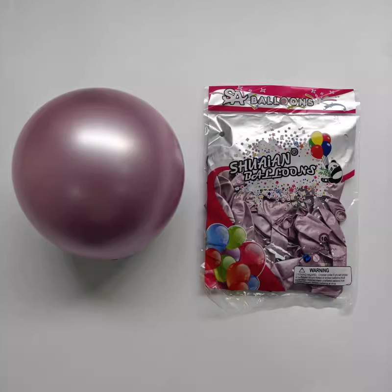 Shuai An Globo de metal de 10 pulgadas Globo de látex de cromo nacarado Fiesta de cumpleaños Decoración de boda 50 piezas