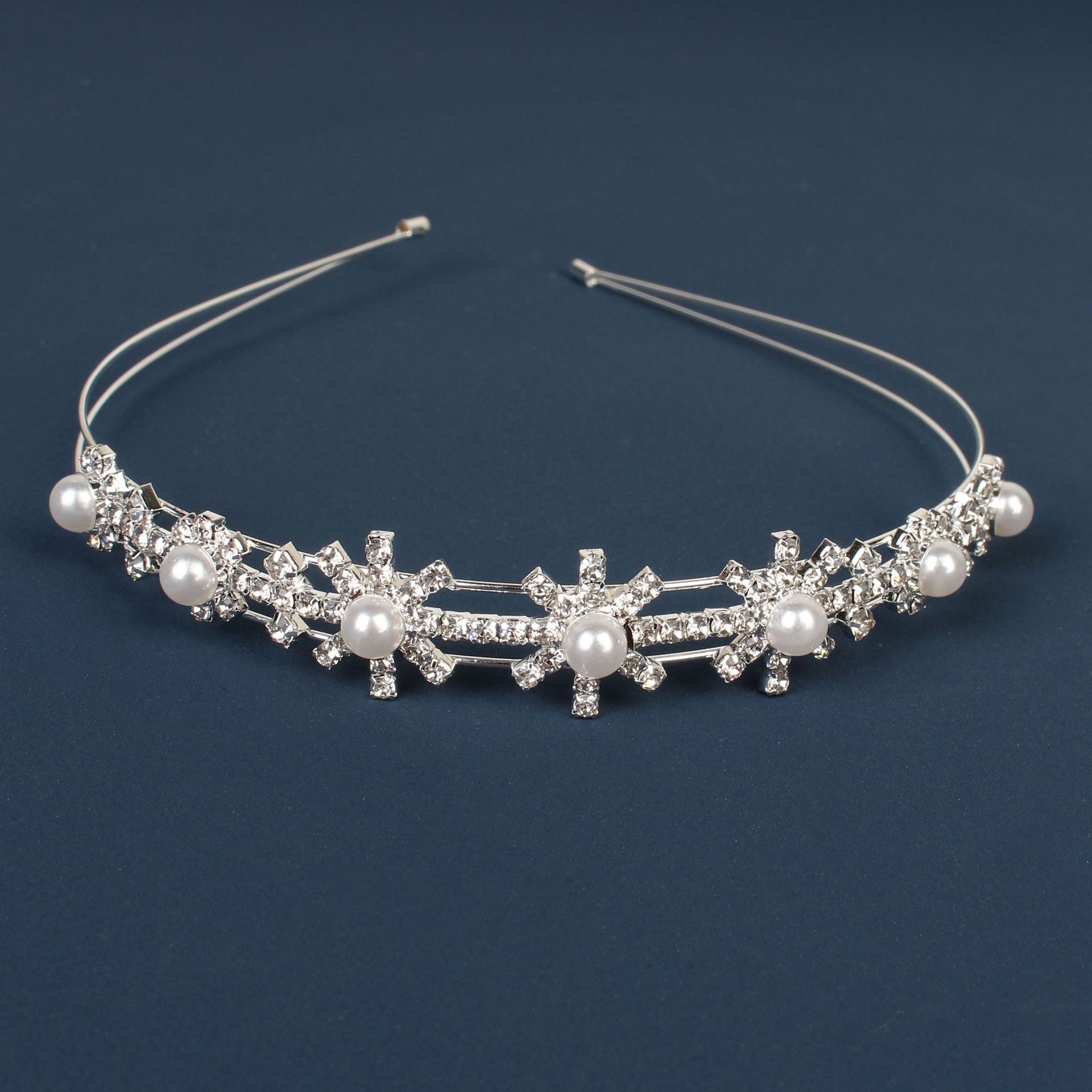 Comercio exterior transfronterizo coreano nupcial forma simple foto tocado perla rhinestone dulce diadema de diamante japonés y coreano diadema