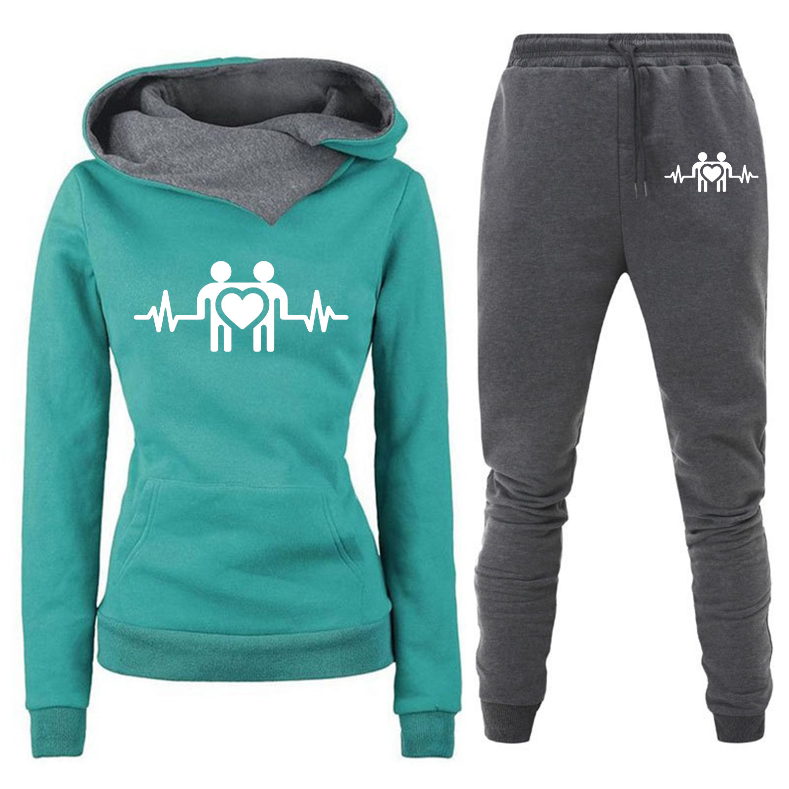 Comercio exterior transfronterizo Otoño e Invierno Nuevo traje de ropa deportiva con capucha y forro polar pantalones de suéter de mujer ropa de mujer al por mayor image 26