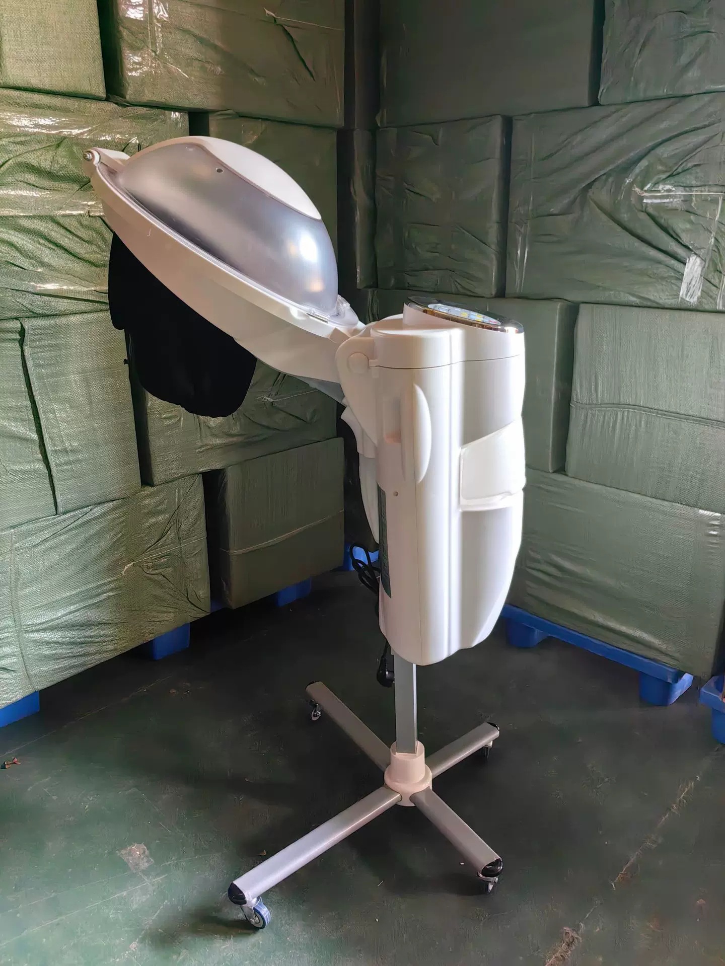 Vaporizador de Cabello Infrarrojo O3 con Ozono, Máquina de Micro-Niebla con Luz de 12 Colores para el Cuidado del Cabello y Tratamiento Infrarrojo