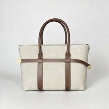 LP托特包大容量女高级感拼接真皮女包通勤手提包复古时尚皮包批发