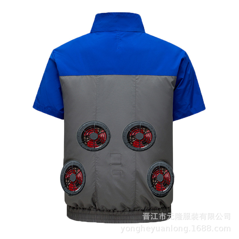 Traje transfronterizo de aire acondicionado de enfriamiento de verano con ventilador, herramientas de refrigeración, ropa de ventilador de prevención de insolación al aire libre, ropa de seguro laboral para hombres, ropa de trabajo