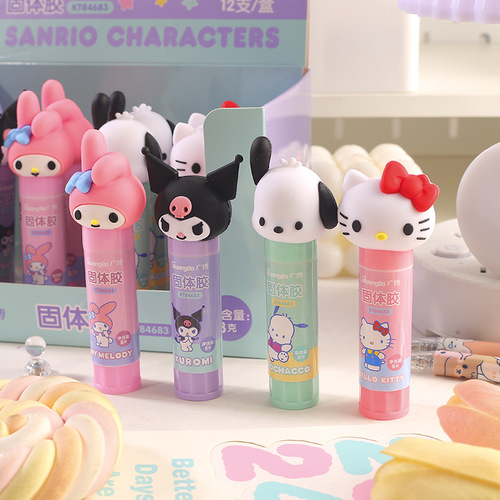 Sanrio Series Styling Solid Glue Creative Powerful Solid Glue Cute Kuromi Pacha Dog Account Glue Stick