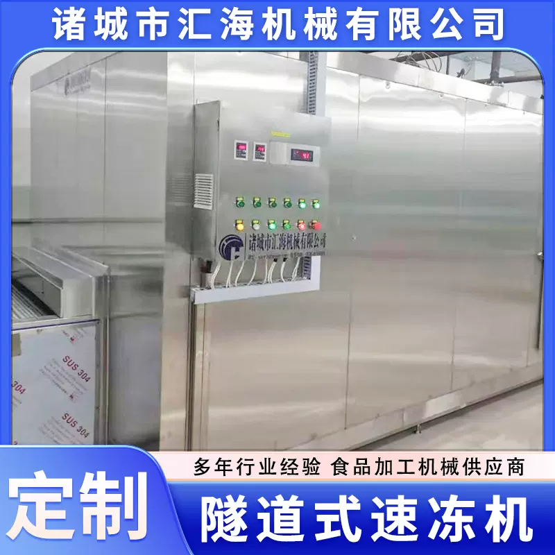 不锈钢水果蔬菜单冻机 全自动隧道式肉火烧速冻设备 贝类冷冻机
