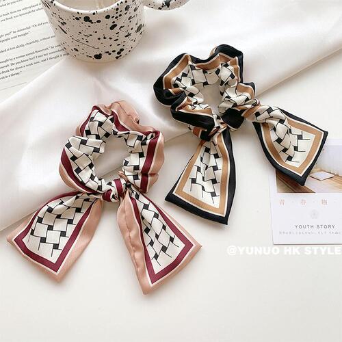 Streamer bow hairband to tie hair Internet celebrity ponytail headband for women to go out with temperament new style cute simple large intestine hair tie