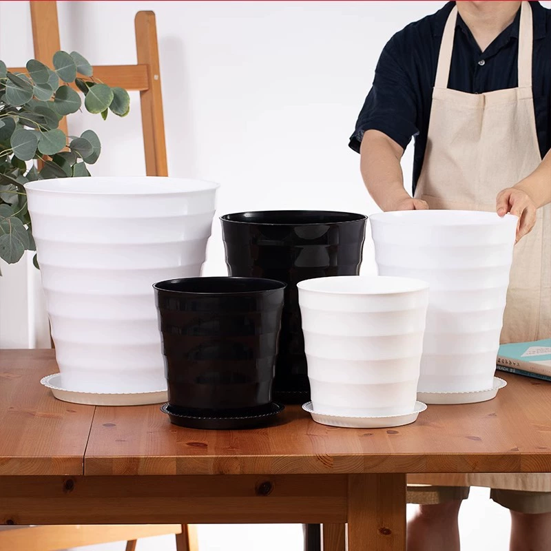 Резьбовой большой пластиковый цветочный горшок большой горшок