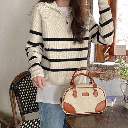 Women's Semi-Chain Pattern Sweater - New Autumn/Winter Collarless Hooded Vintage Loose Knit Top - Early Autumn Lazy Style Outerwear