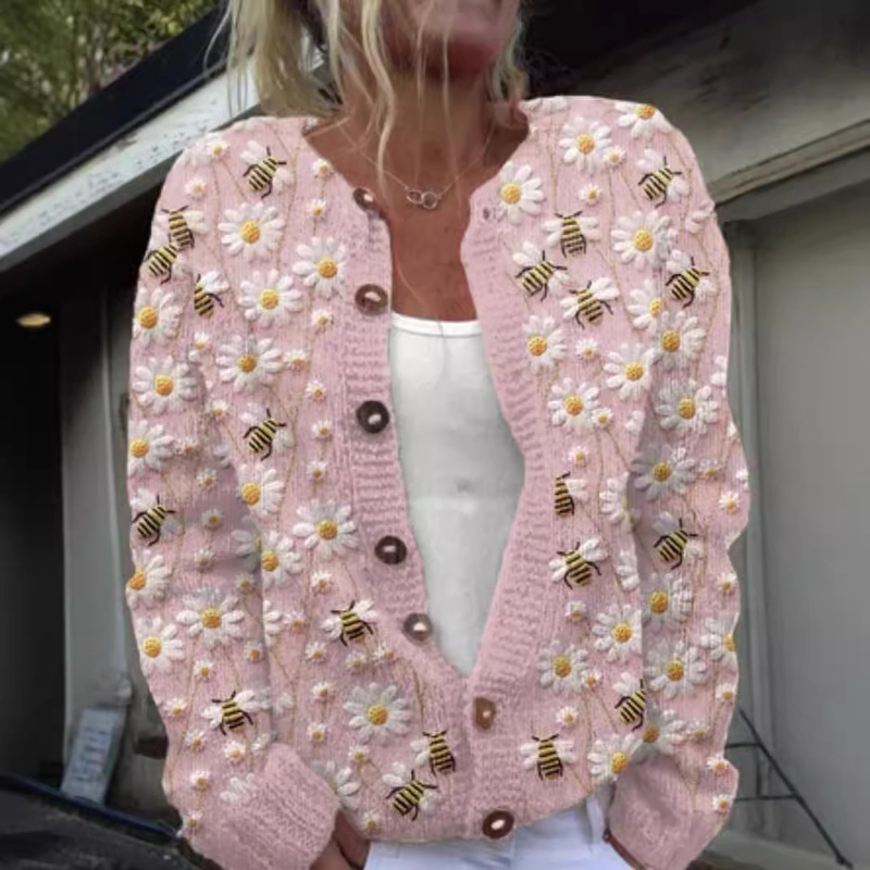 2024 Foreign Trade Independent New Model 3D Digital Print Cardigan Sweatshirt Jacket Women's Early Spring and Autumn Factory Wholesale