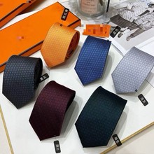 欧美大牌真丝花纹领带男士纯色商务领带结婚送礼上班高端百搭领带