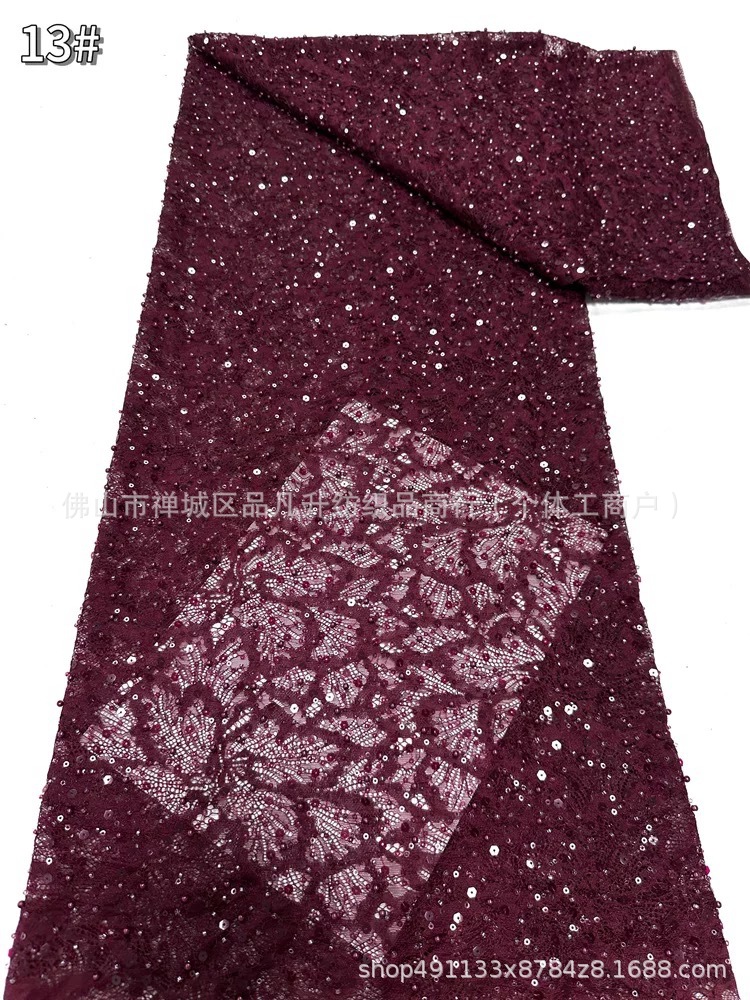Nueva moda Gaoding lujo ligero vestido de boda vestido de moda cena tela de encaje pesado tela de cuentas