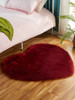 Red plush cute oolong tea Da Hong Pao heart shaped, carpet for bed, decorations suitable for photo sessions