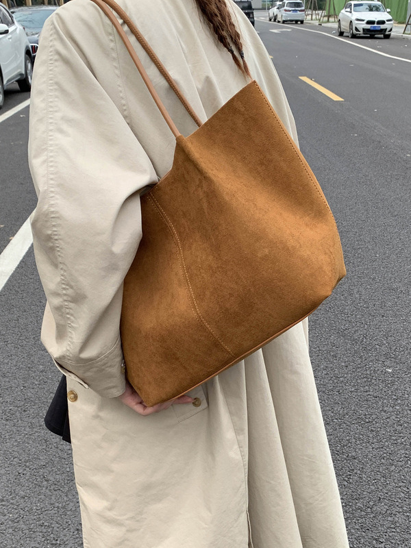 简约复古大容量包包2025秋冬季新款女士单肩包外出上班通勤托特包|undefined