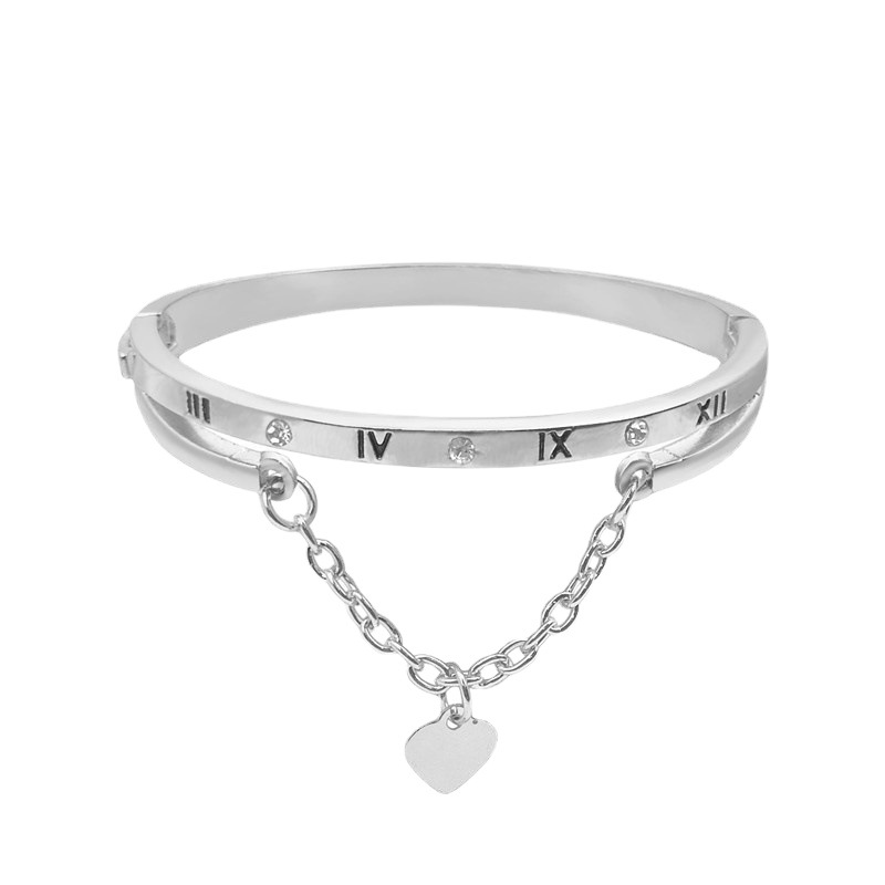 Estilo europeo y americano amor pulsera romana borla melocotón corazón temperamento estilo coreano pulsera digital TikTok moda joyería regalo