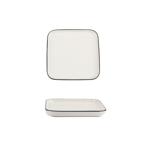 Factory direct sales Nordic black line edge ceramic tableware plate simple household dishes internet celebrity steak western dinner plate