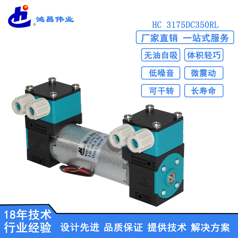 热销产品微型双头有刷液泵 24V循环双头泵  微型双头有刷液泵