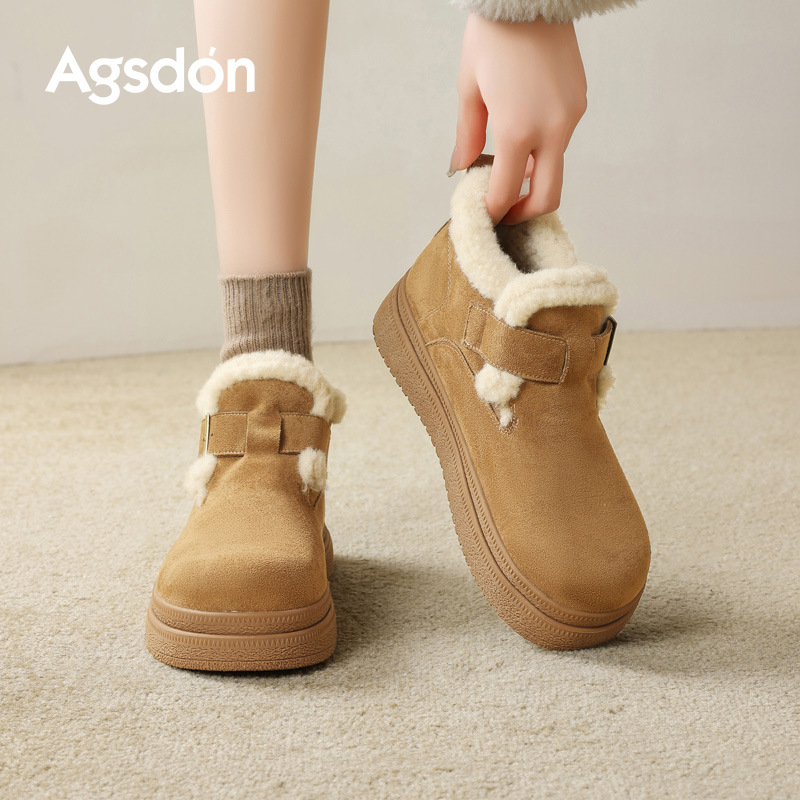 Botas de nieve de fondo grueso para mujeres 2025 nuevos zapatos de algodón de invierno con un pedazo de botas cortas de Burken incluidas