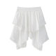 White Lace Skirt Women's Spring and Summer 2025 New Irregular High Waist A- Line Cake Short Skirt
