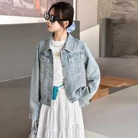秒！高货！女童烫钻牛仔外套