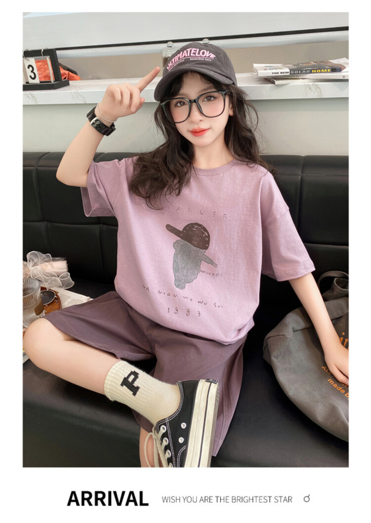 Girls' Sports Two Piece Fashion 2024 New Women's Short Sleeve Set Children's Casual Summer Dress_voghion.com