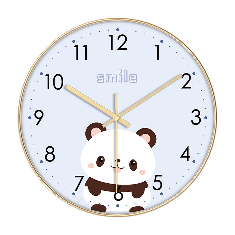 Fábrica personalizada al por mayor de dibujos animados para niños reloj creativo reloj de pared simple sala de estar dormitorio pared ponche-colgante de pelo libre image 15