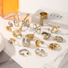 ���ʱ��18k����ֽ���ƴɫԲ�μ��ν�ָ����ɫ�Ѹֿ羳��Ʒ