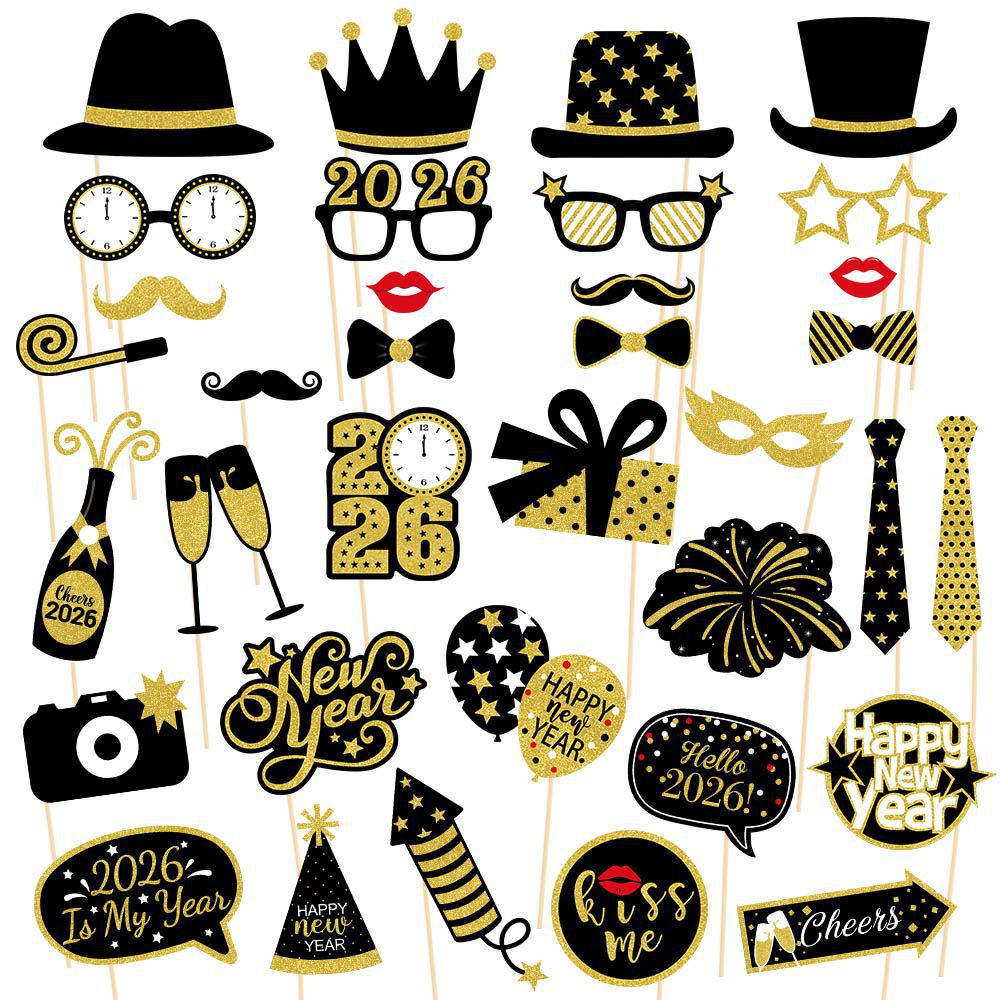 Amazon Año Nuevo fiesta decoración foto apoyos Año Nuevo fiesta atmósfera vestir divertido foto suministros