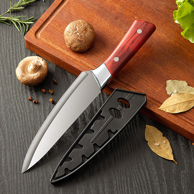 Cuchillo de corte especial para matar cerdos cuchillo de corte de hueso cuchillo de corte de carne cuchillo de carnicero afilado imitación patrón de palo de rosa sacrificio ganado cuchillo de punta de oveja